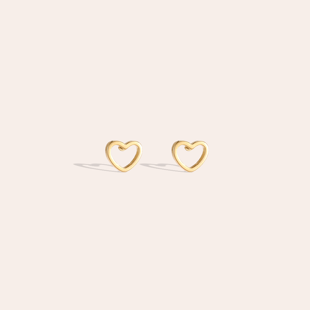 Stainless steel earrings, 5mm, doodle heart design 