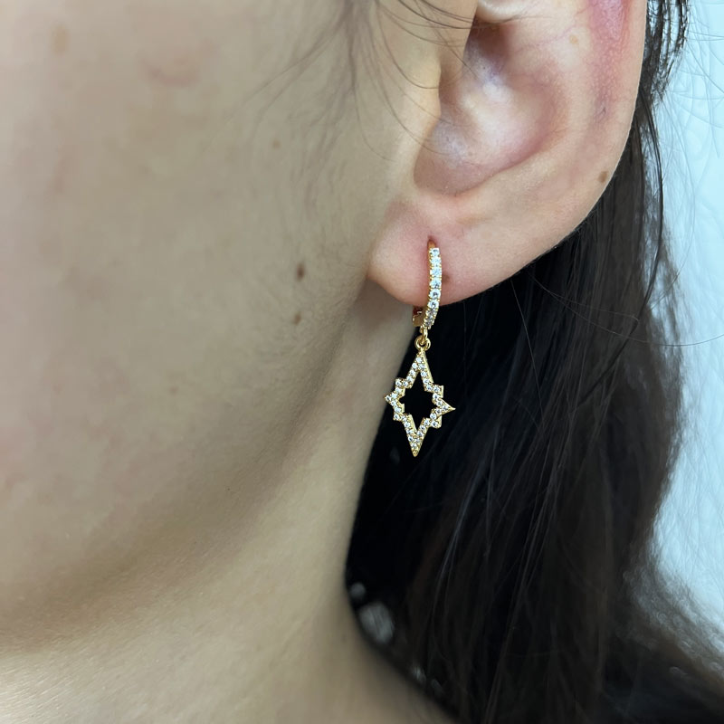 Gold-plated Spark Star Sparkle earrings