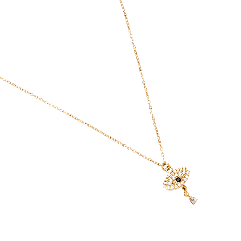 Stainless steel necklace 39cm Diamond Eye