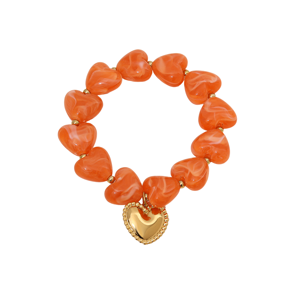 Stainless steel bracelet 20cm Acrylic Heart Chian