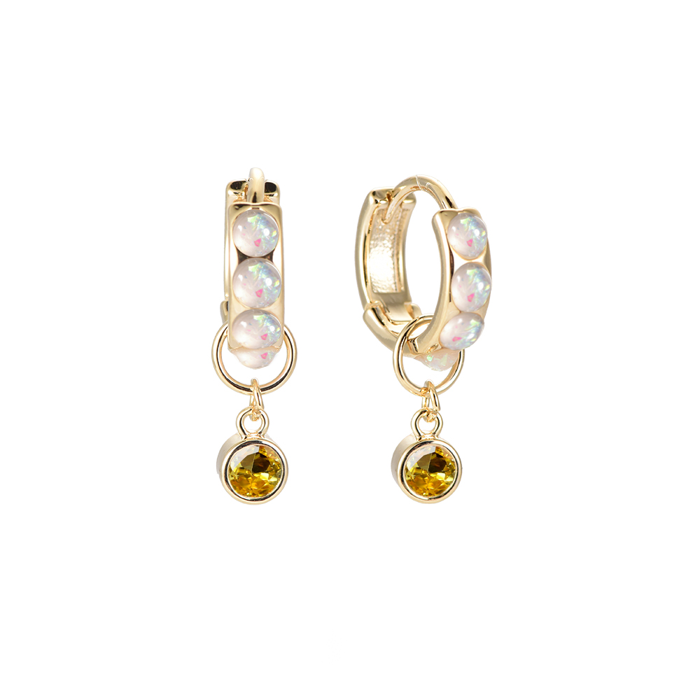 Opal Gloria gold-plated earrings