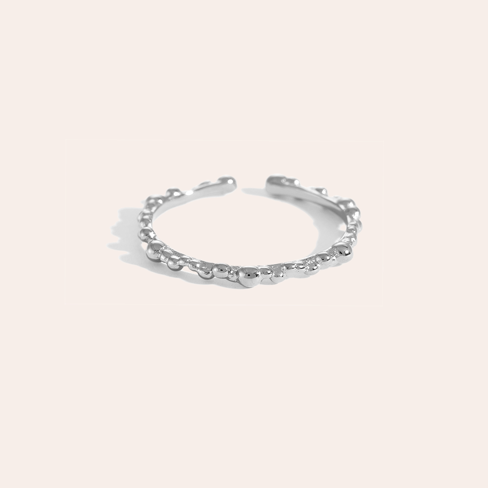 Tiny Dots Chain stainless steel ring  