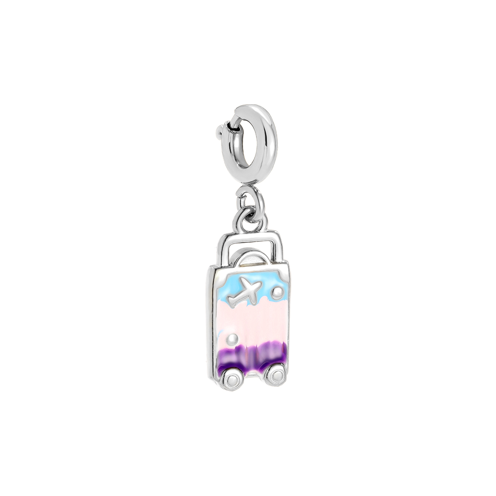 Stainless Steel Pendant 14mm Spring Clasp Colourful Luggage