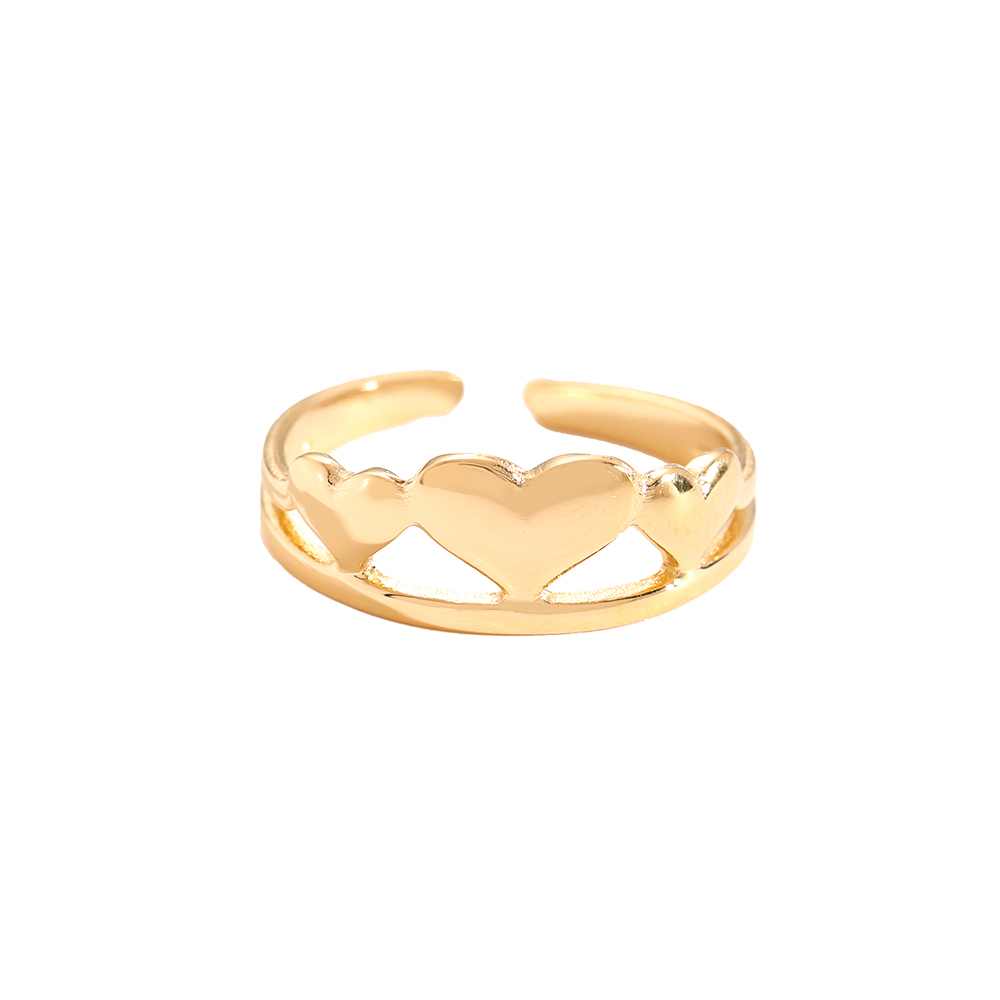 Hearts Crown stainless steel ring   