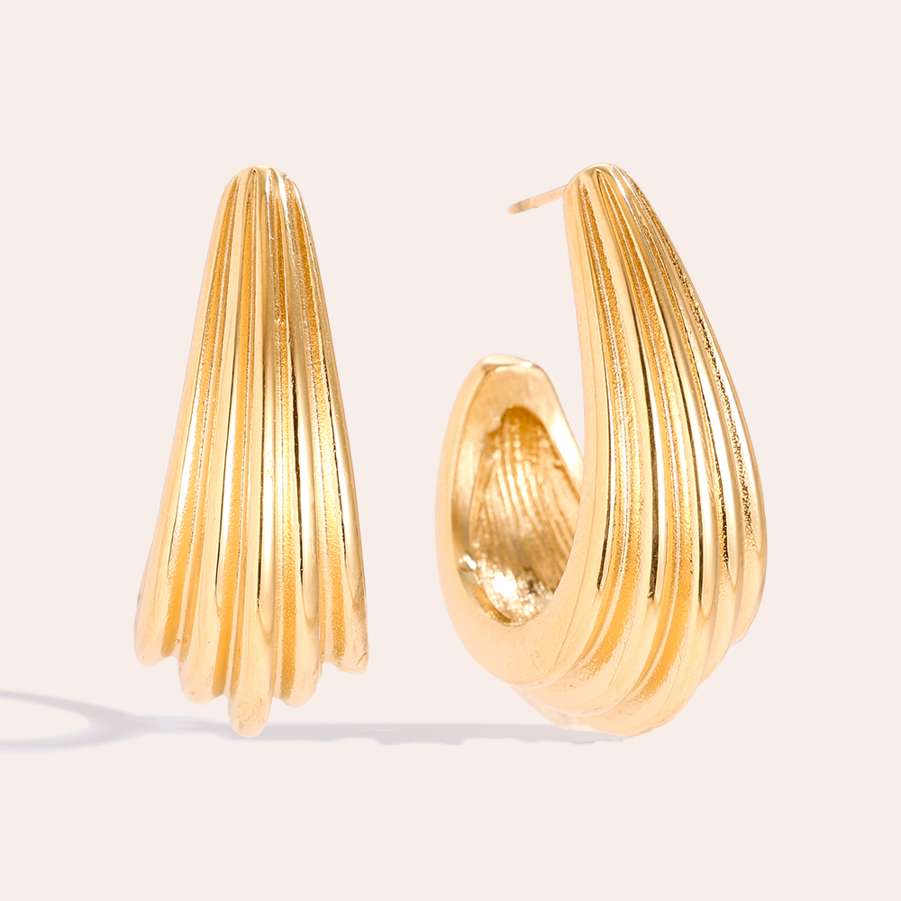 Stainless steel earrings 30mm Pro Elegance Flow