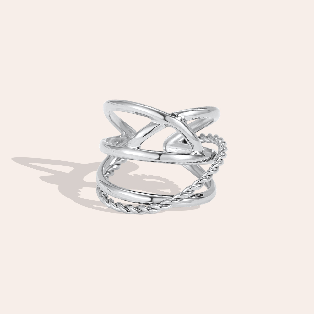 Stainless Steel Ring, Adjustable, Multi-row Chains