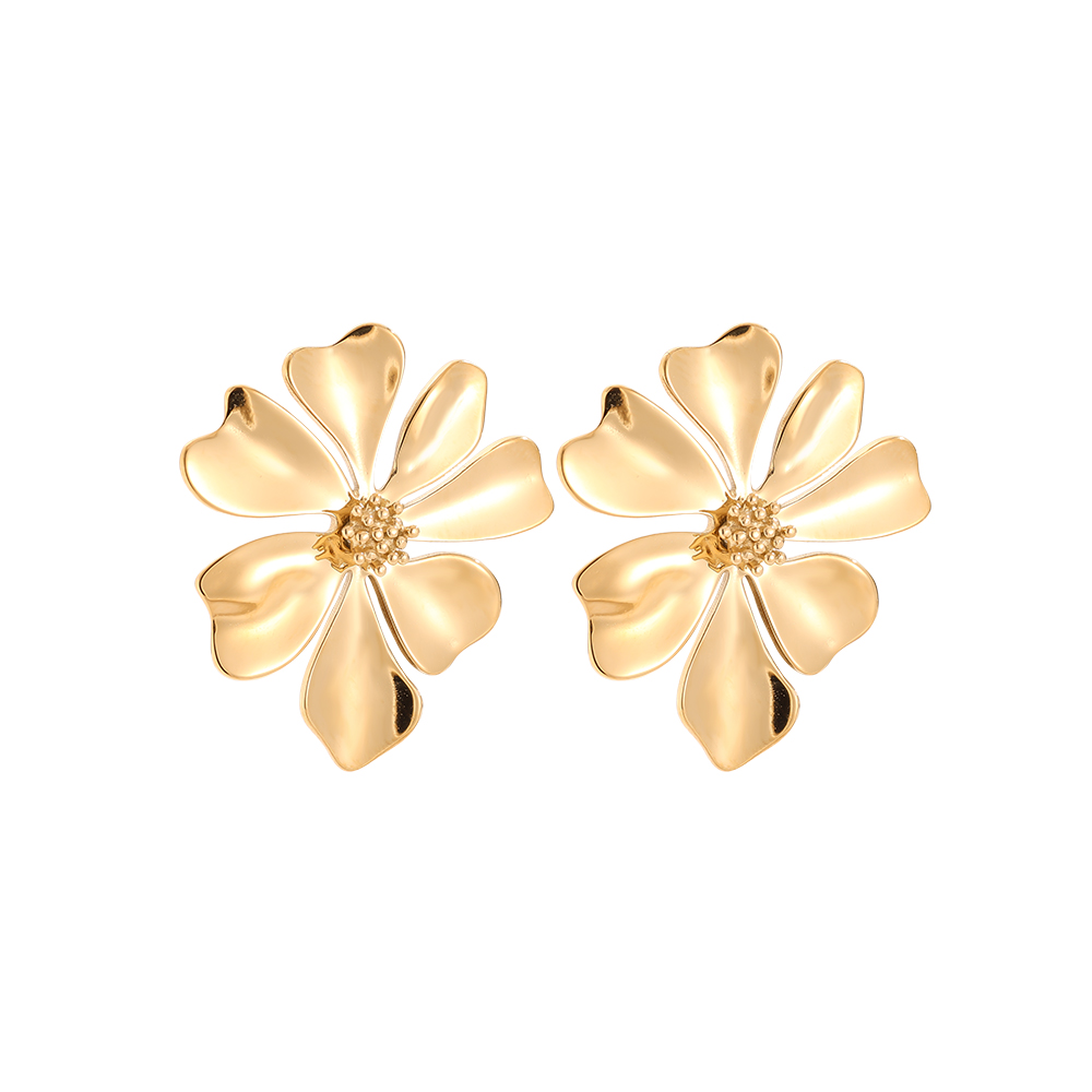 Stainless steel earrings 24*27mm Beautiful flower