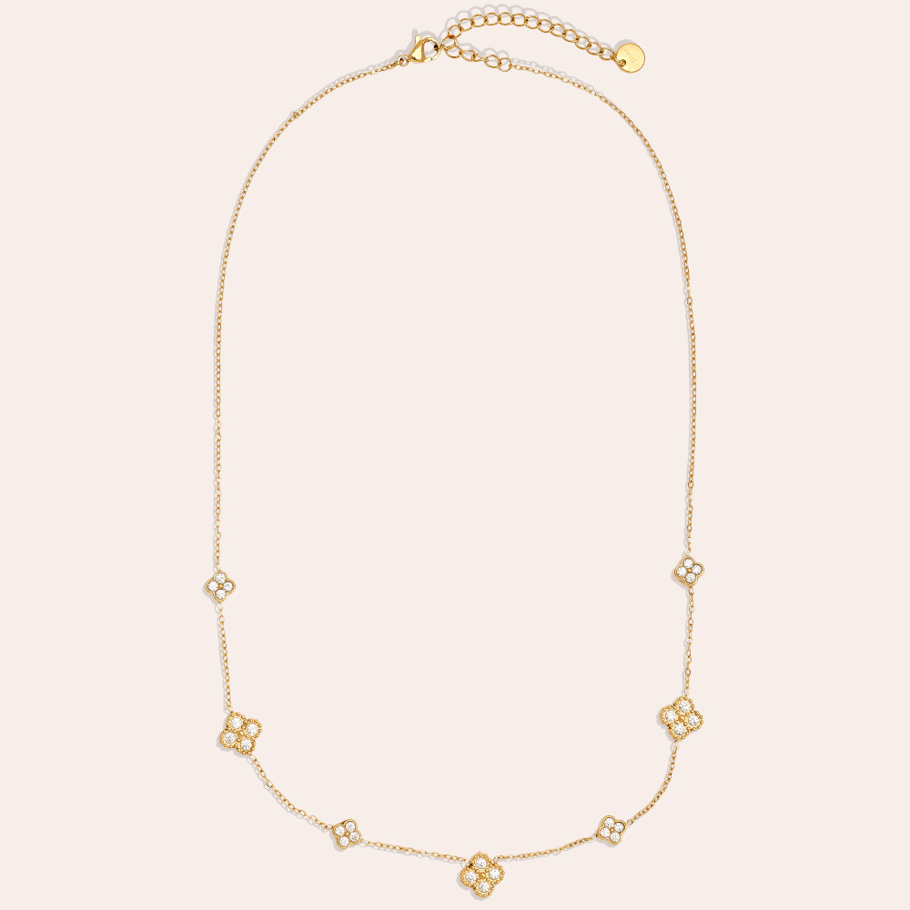 Stainless steel necklace 40cm Nice Lucky Flower