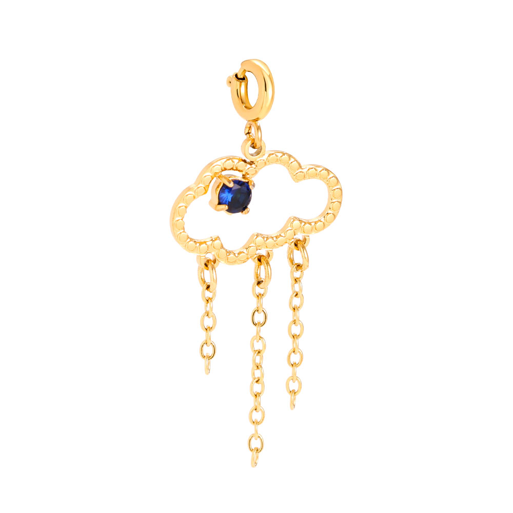Stainless Steel Pendant 3cm Spring Clasp Cloud With Chain