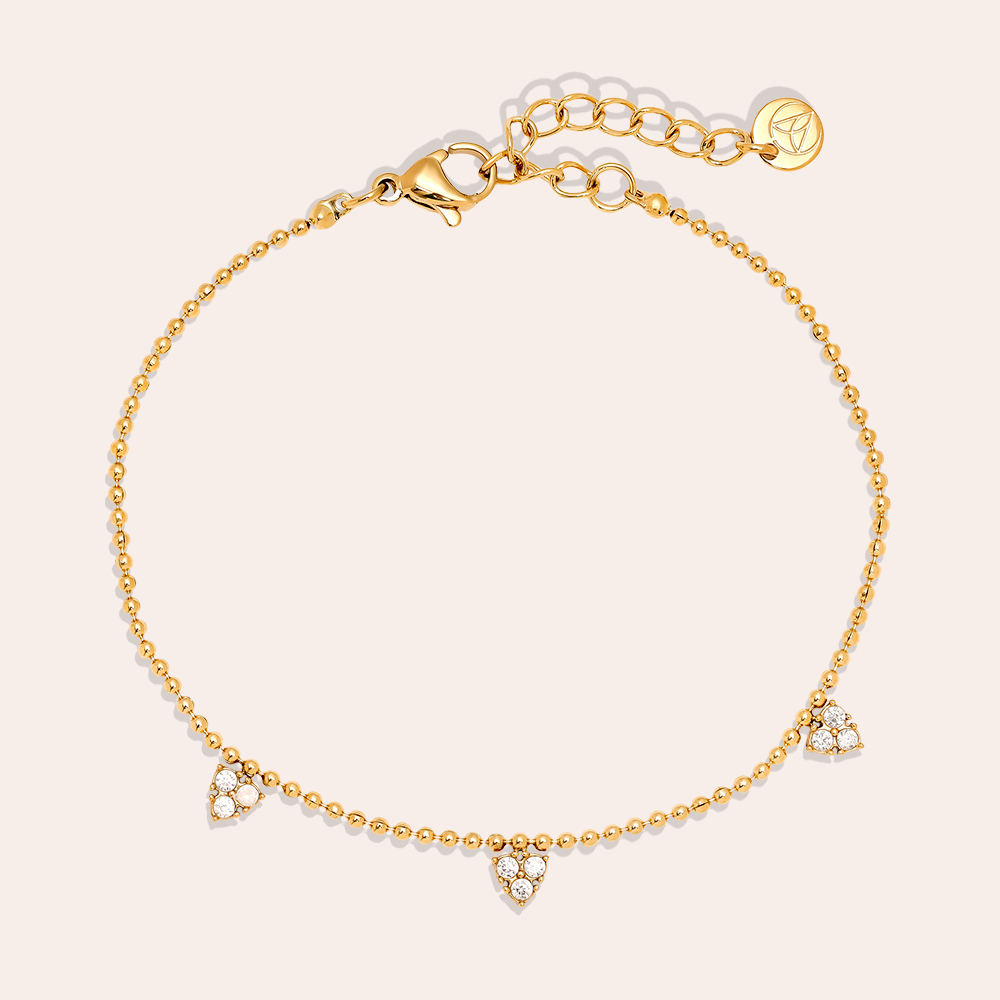 Stainless steel bracelet 15cm Diamond Dots