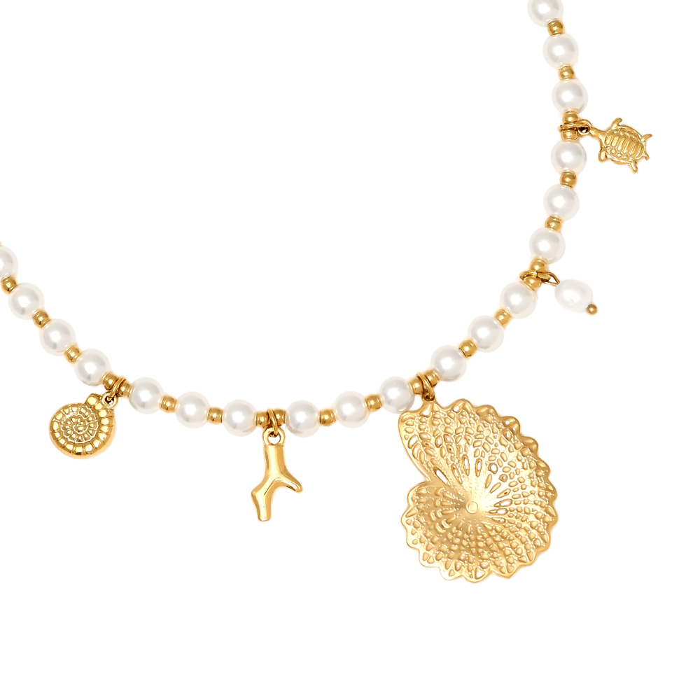 Stainless steel necklace 42cm Ocean Love In Pearl Chain