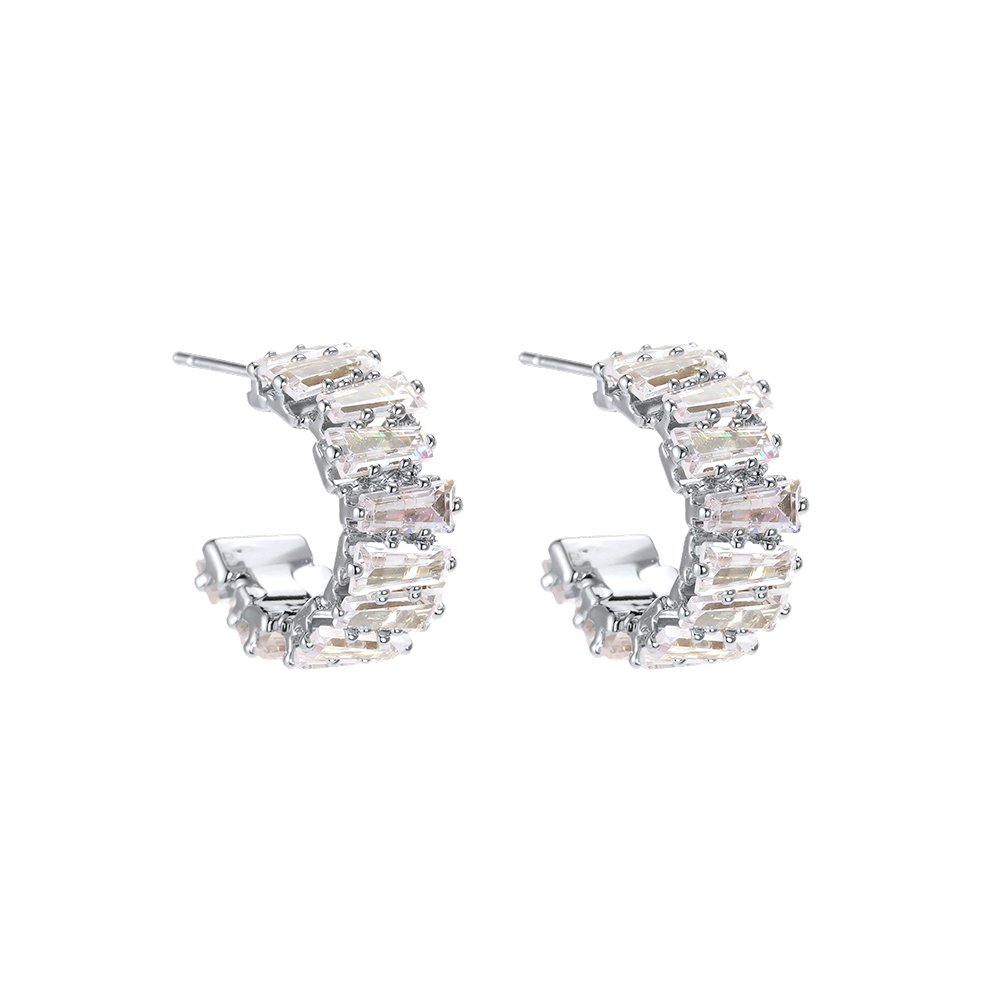 18mm gold-plated earrings with lots of sparkling cubic zirconia