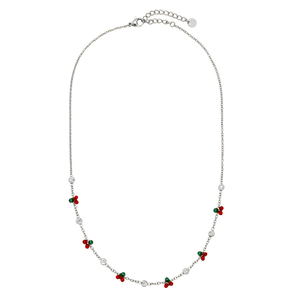 Stainless steel necklace 40cm Mini Cherry And Plate