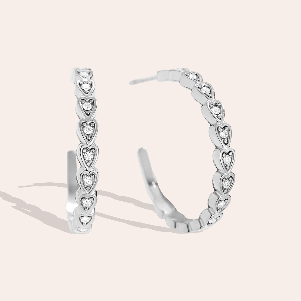 Stainless steel earrings 2.2cm Mini Hearts Hoop