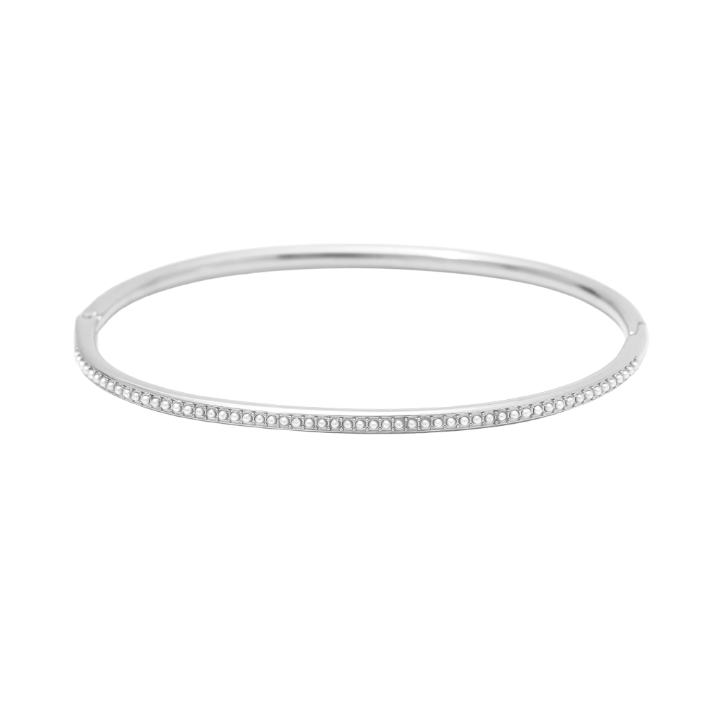 Stainless steel bangle 6.5cm diameter Casual Pearl