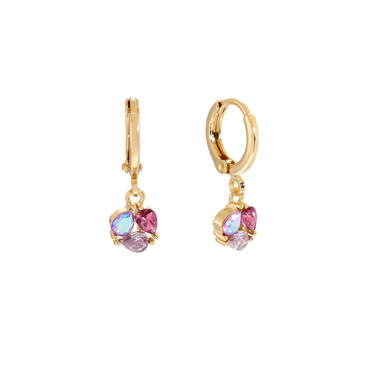 Three Mini Drops gold-plated earrings   