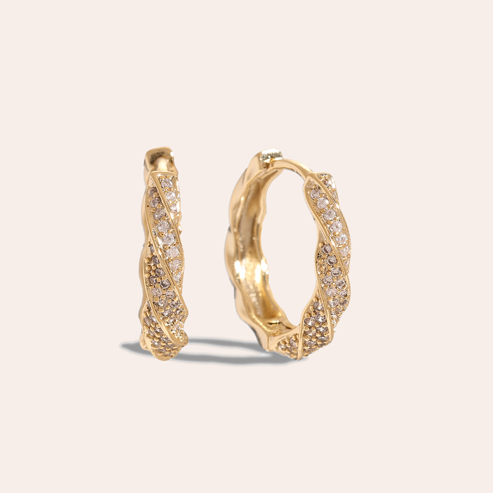 Gold-plated earrings Mini Diamonds In Hoop