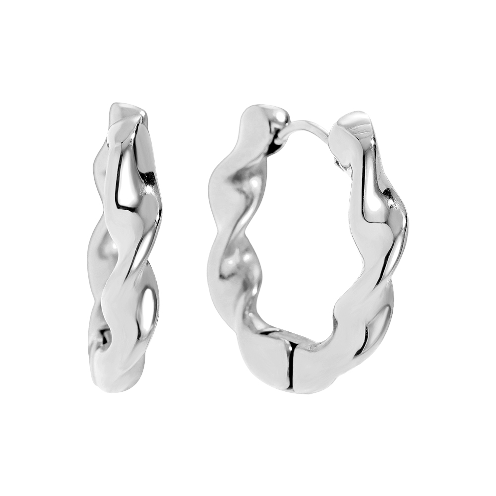 Stainless steel earrings 2.5cm Classic Twist Hoop