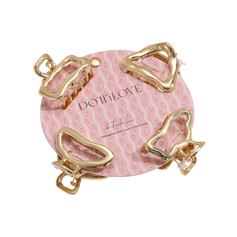 4 cm, set of 4 gold hair clips   