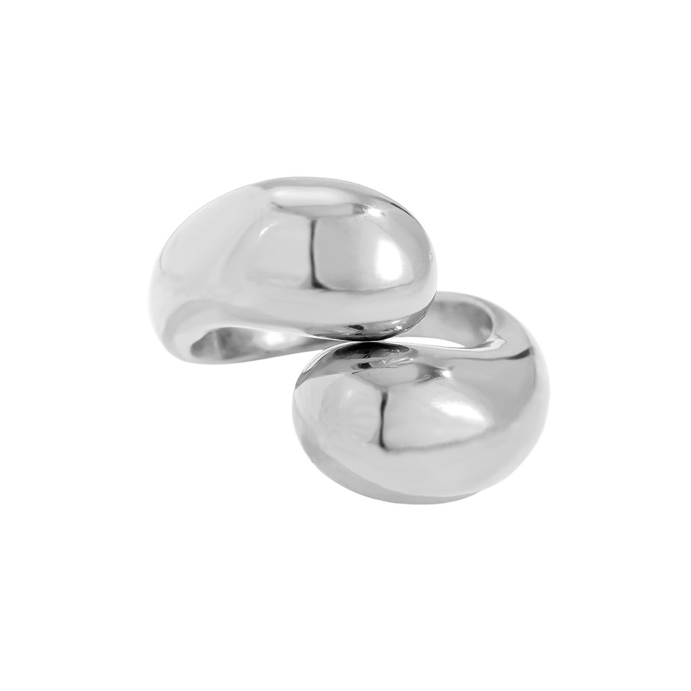 Stainless steel ring Two Drops
