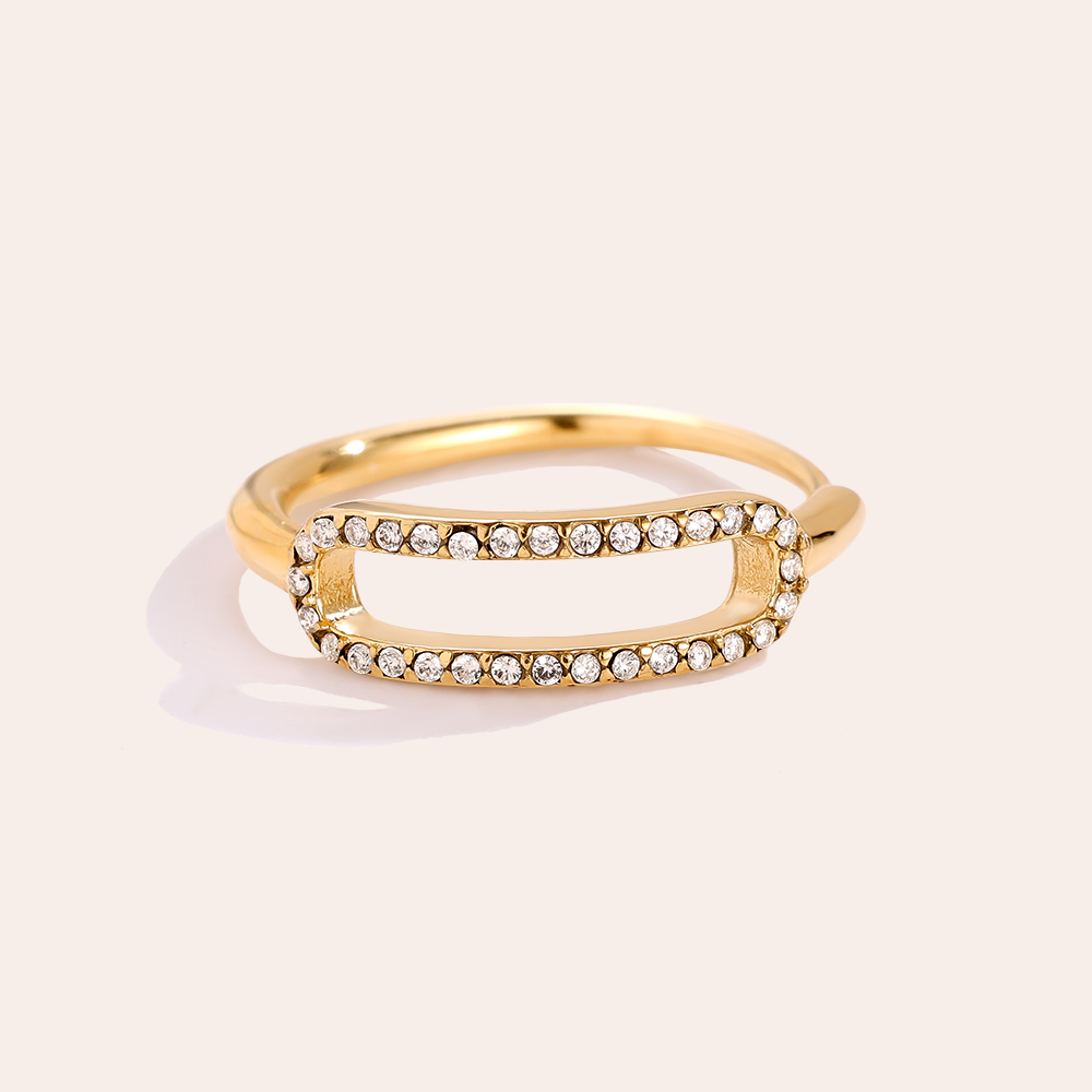 Stainless steel ring Like Mouth Diamond