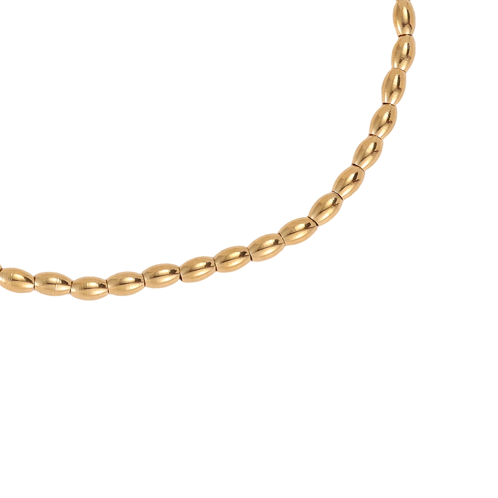 Stainless steel bracelet, elastic, rice grain design