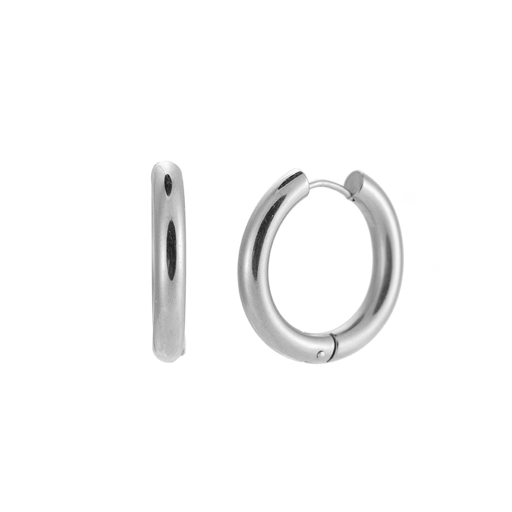 Stainless steel earrings 25mm Simple Hoop