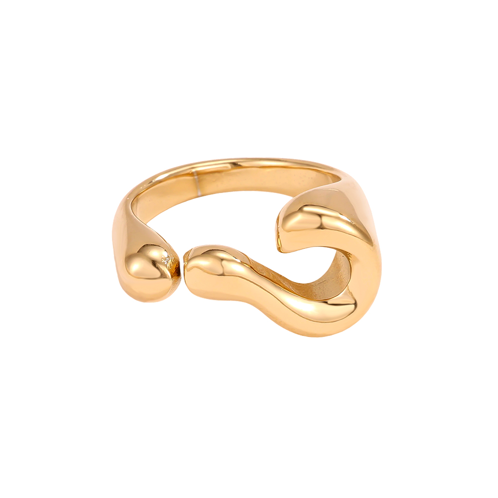 Stainless steel ring, adjustable, curved design