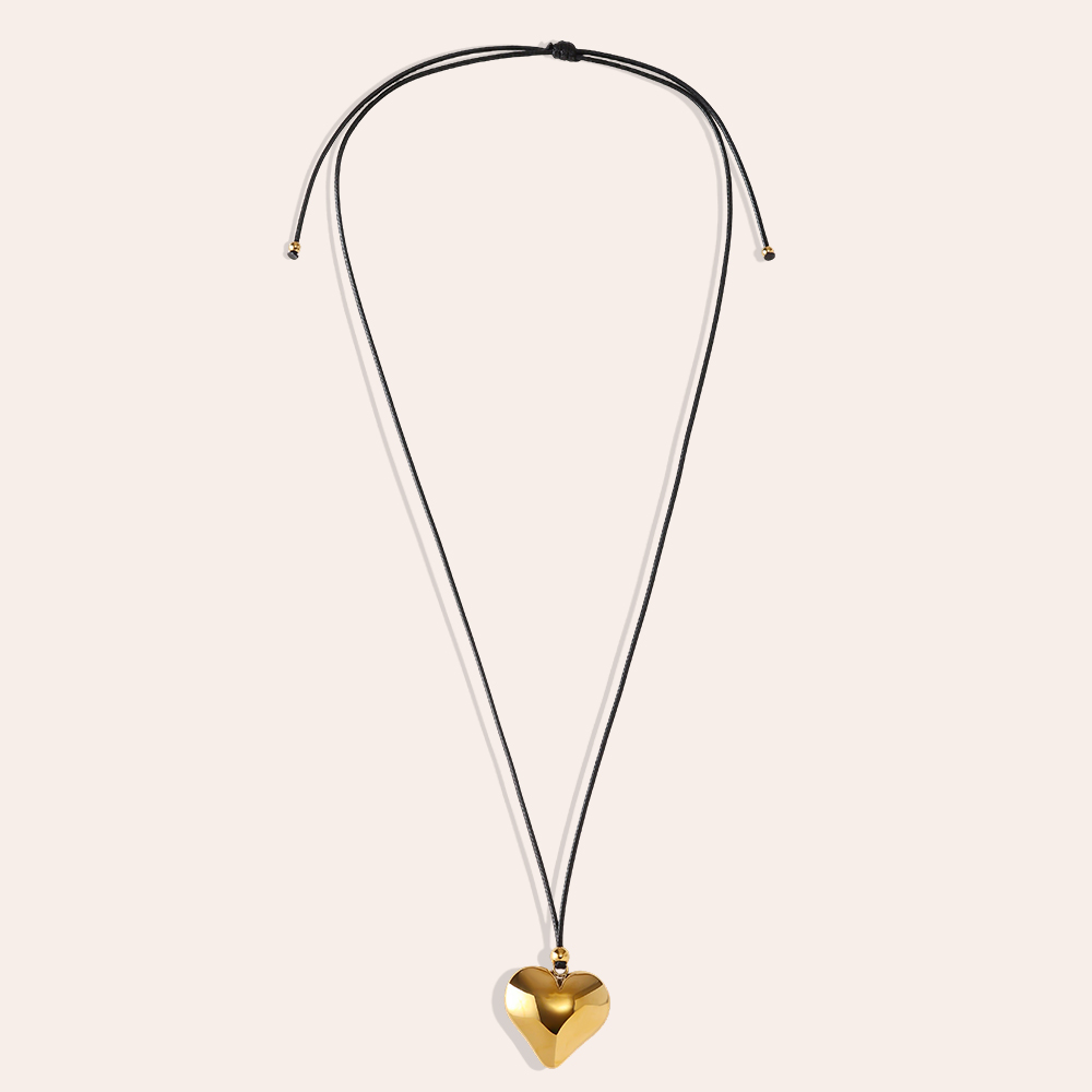 Stainless steel necklace 90cm heart