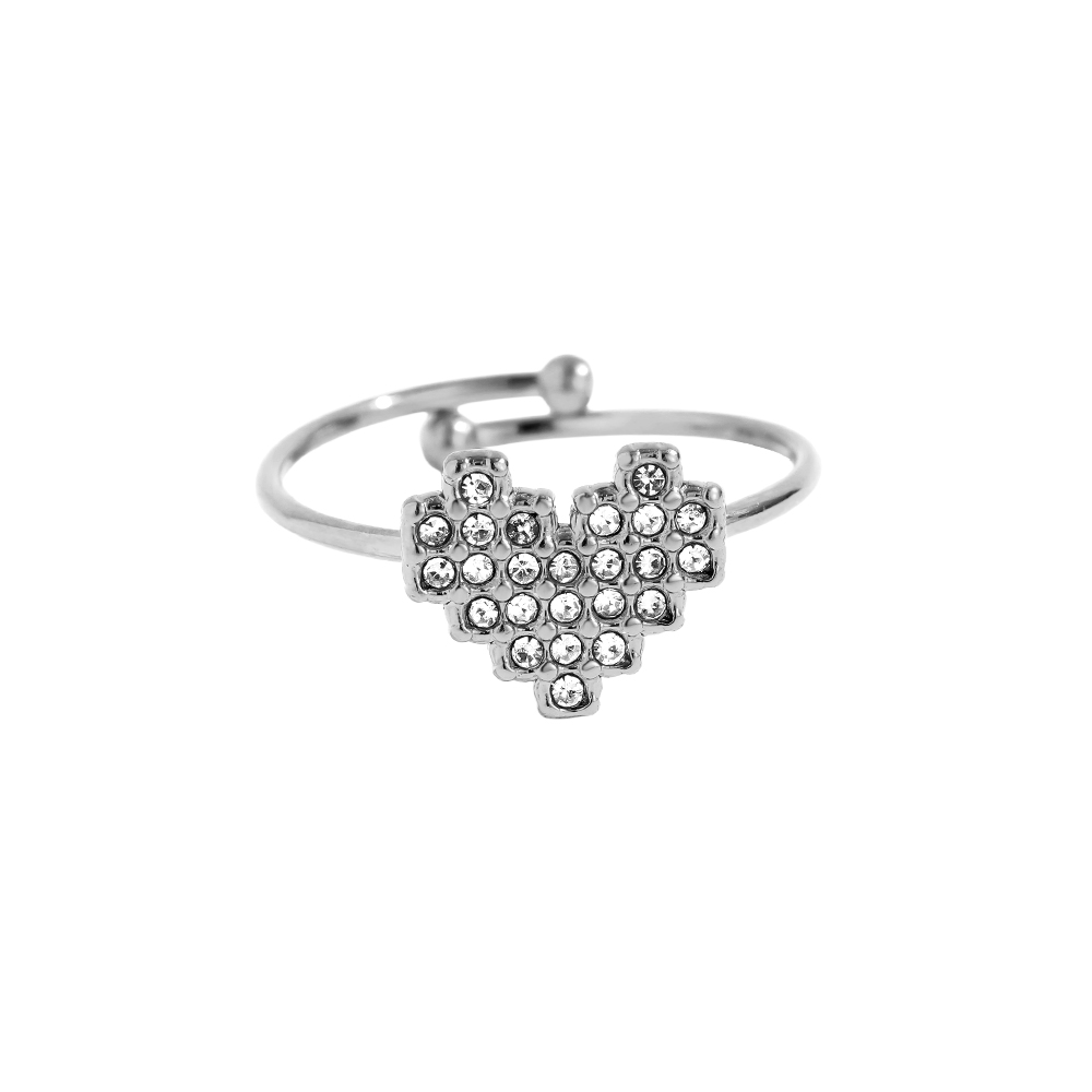 Stainless steel ring Glory Heart Diamond