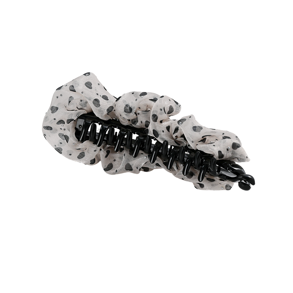 13cm white hair clip with heart print   