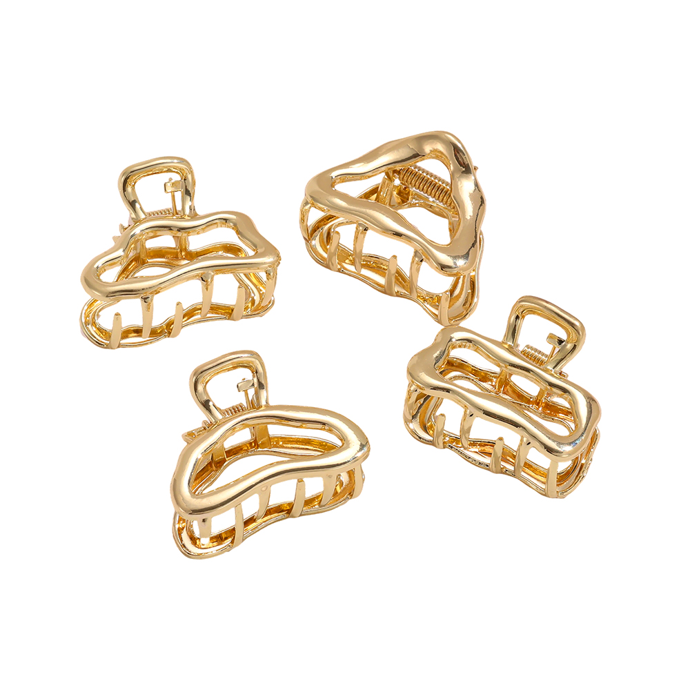4 cm, set of 4 gold hair clips   
