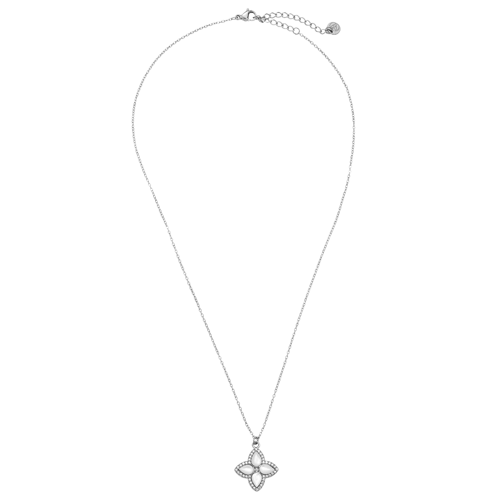 Stainless steel necklace 40cm Nice Diamond Luckly Flower