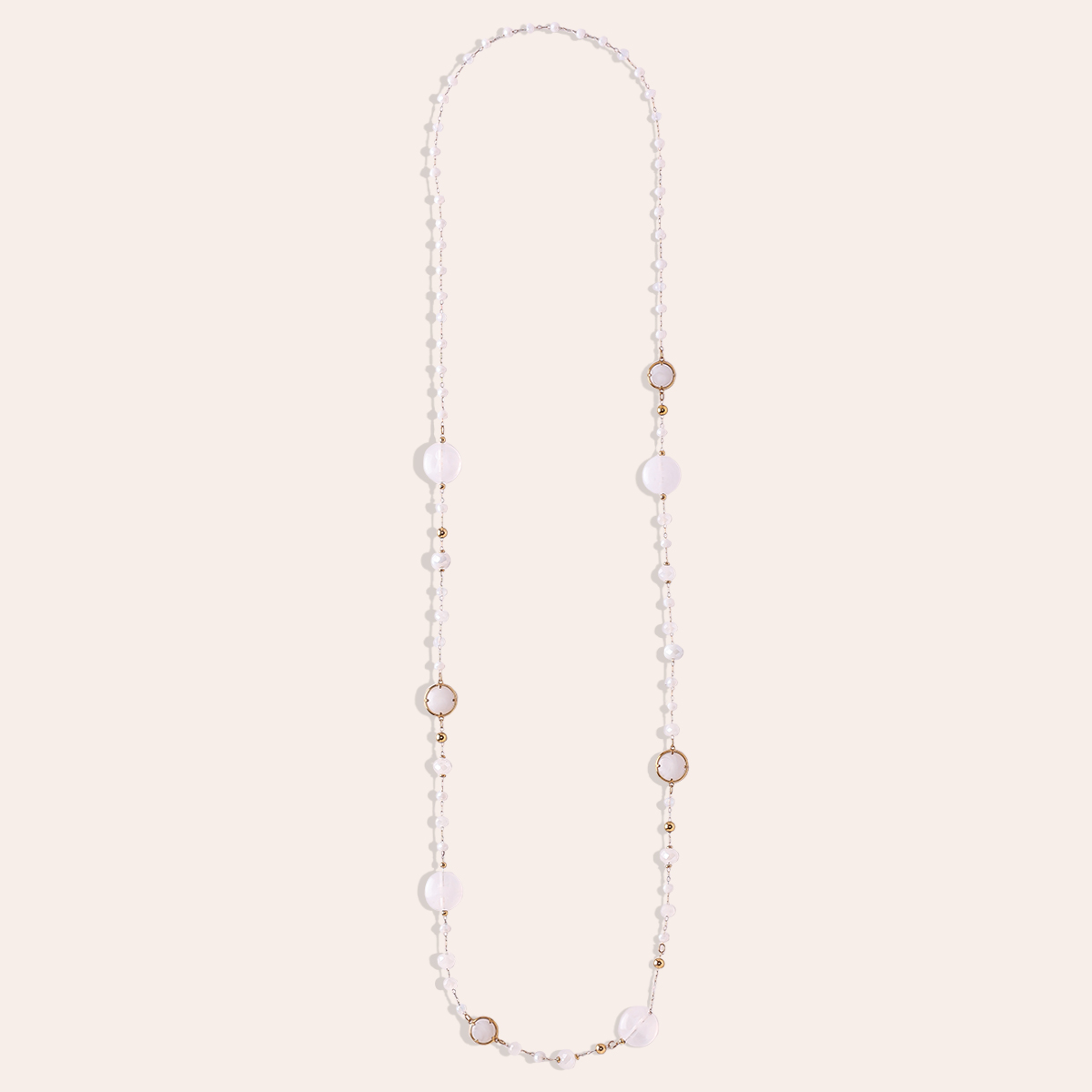 Stainless steel necklace 96cm resin crystals