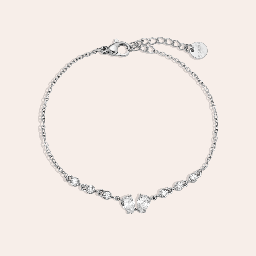 Stainless steel bracelet 16cm Fancy Sparkling Diamond