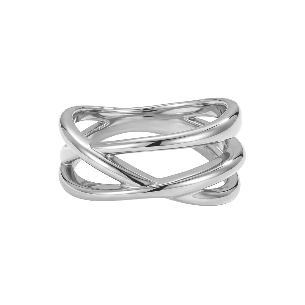 Stainless steel ring single crossed
