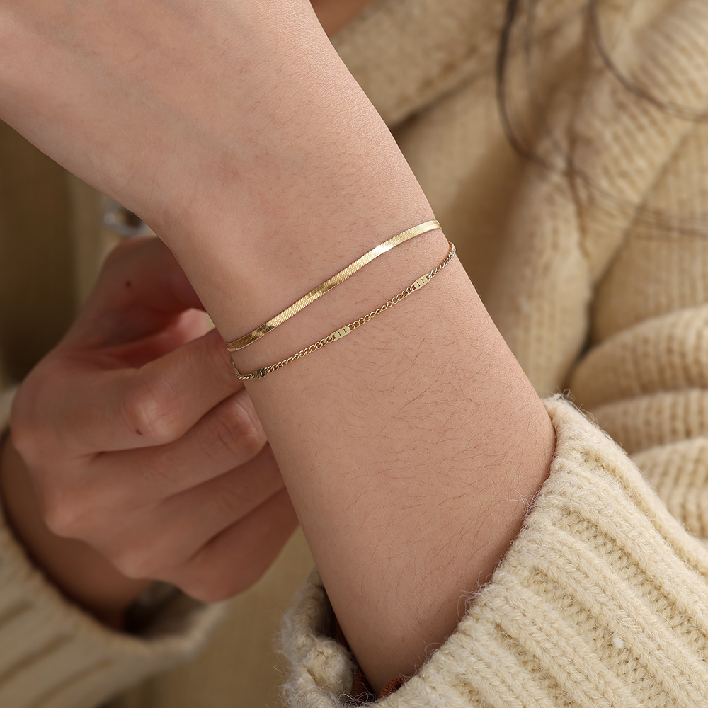 Stainless steel bracelet 16cm Two Layer Casual