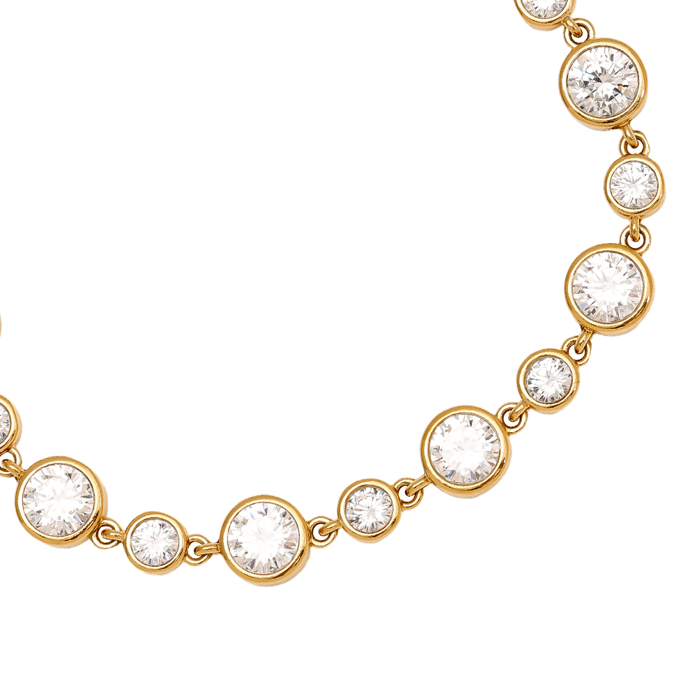 Stainless steel bracelet 16cm Fancy Round Diamond Chain