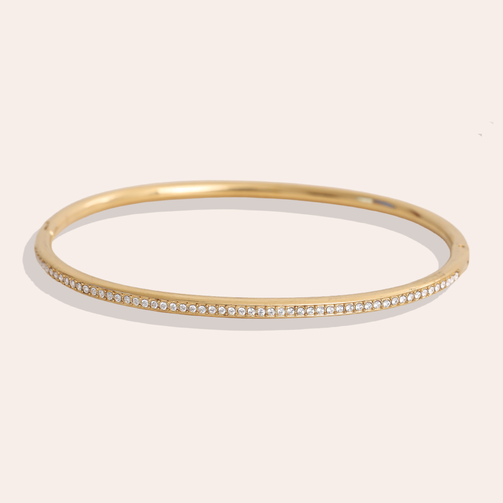 Stainless steel bangle 6.5cm Diameter Casual Diamond