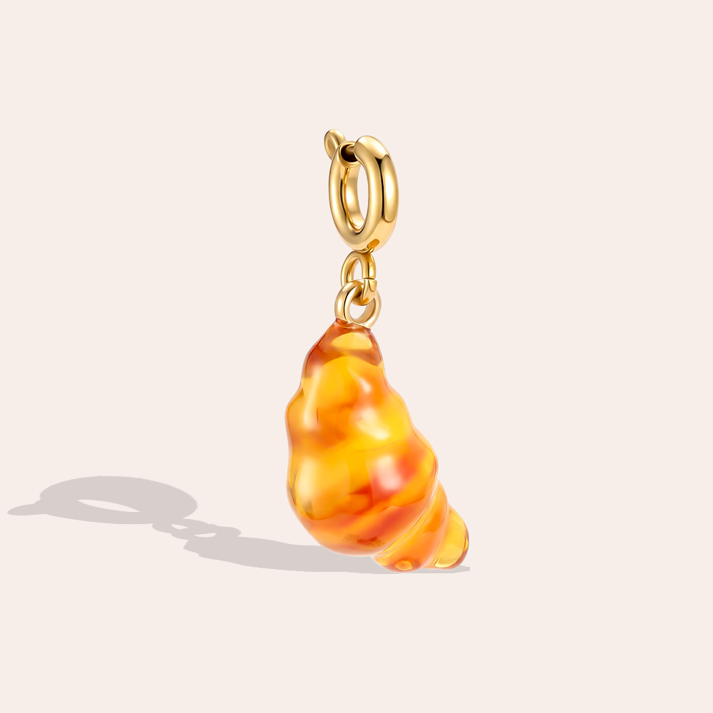 Stainless steel pendant 25mm croissant with spring clasp