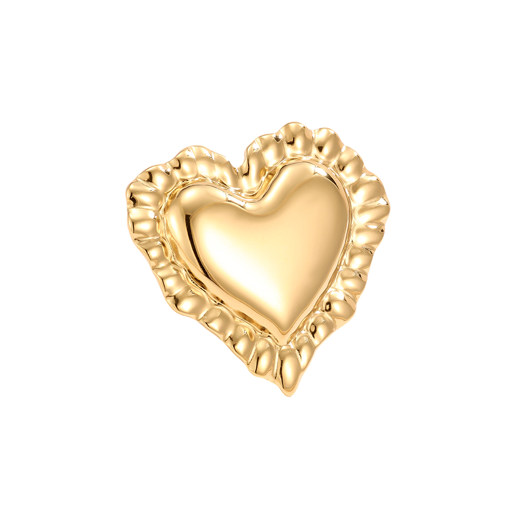 Stainless Steel Adjustable Ring with Large Heart