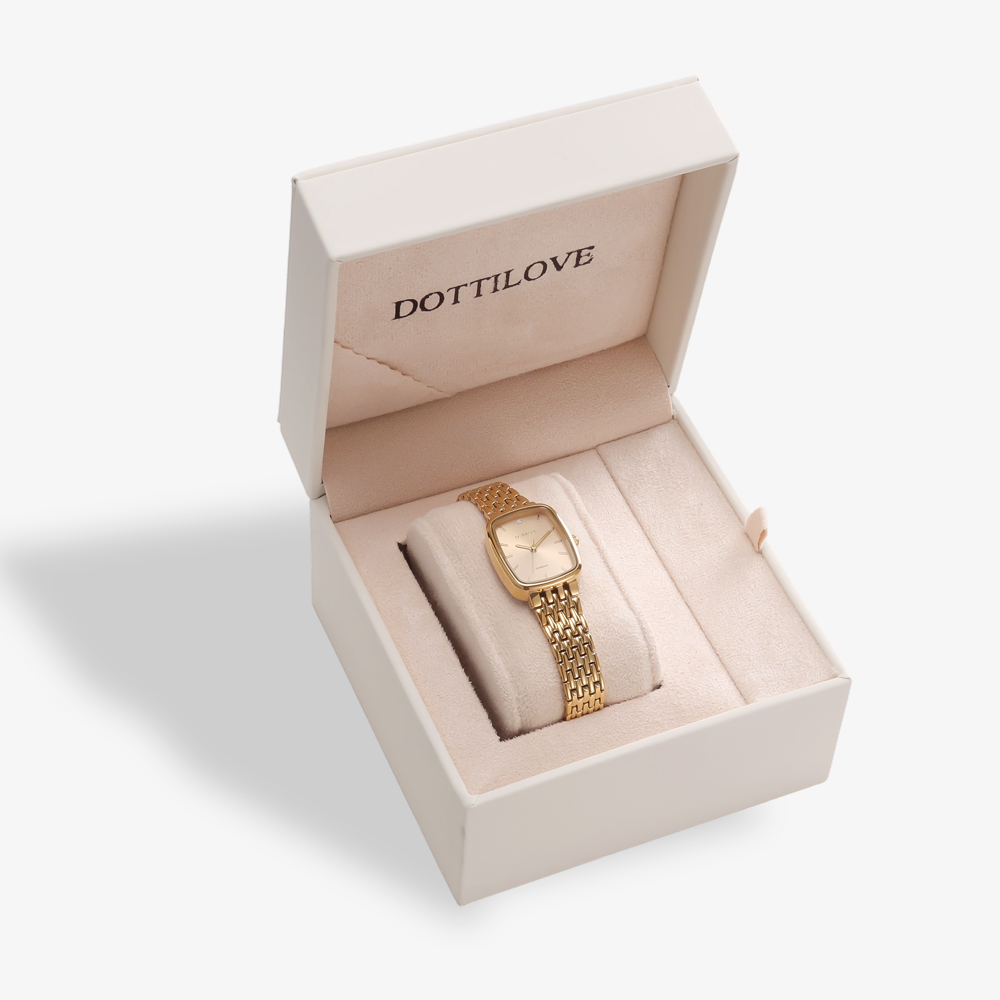 Stainless steel watch, rectangular