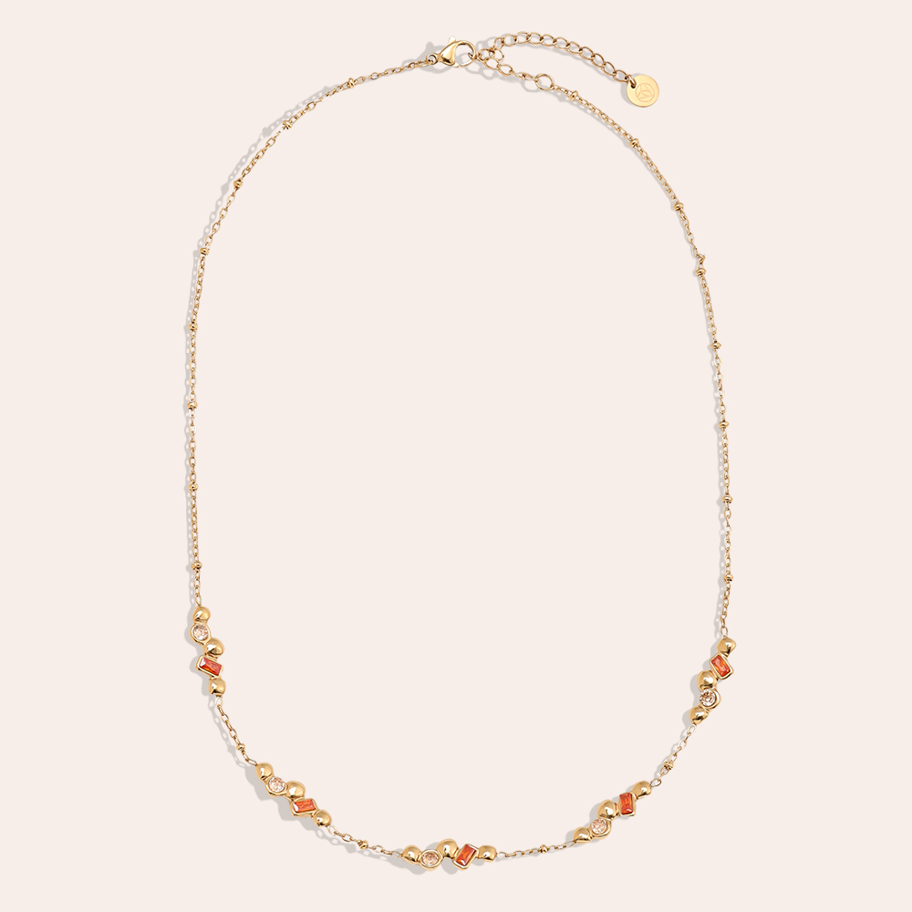 Stainless steel necklace 42cm Nice Diamond With Deco