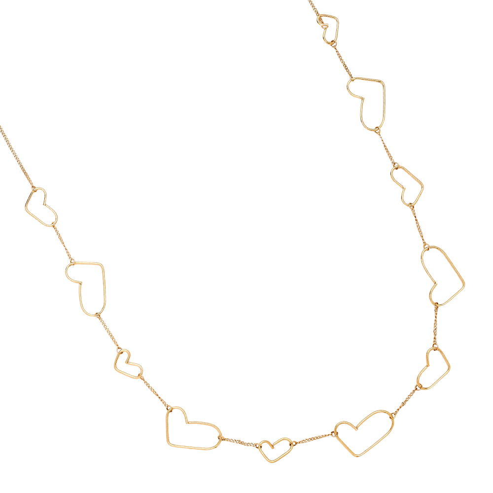 Stainless steel necklace 90cm Cool Hearts