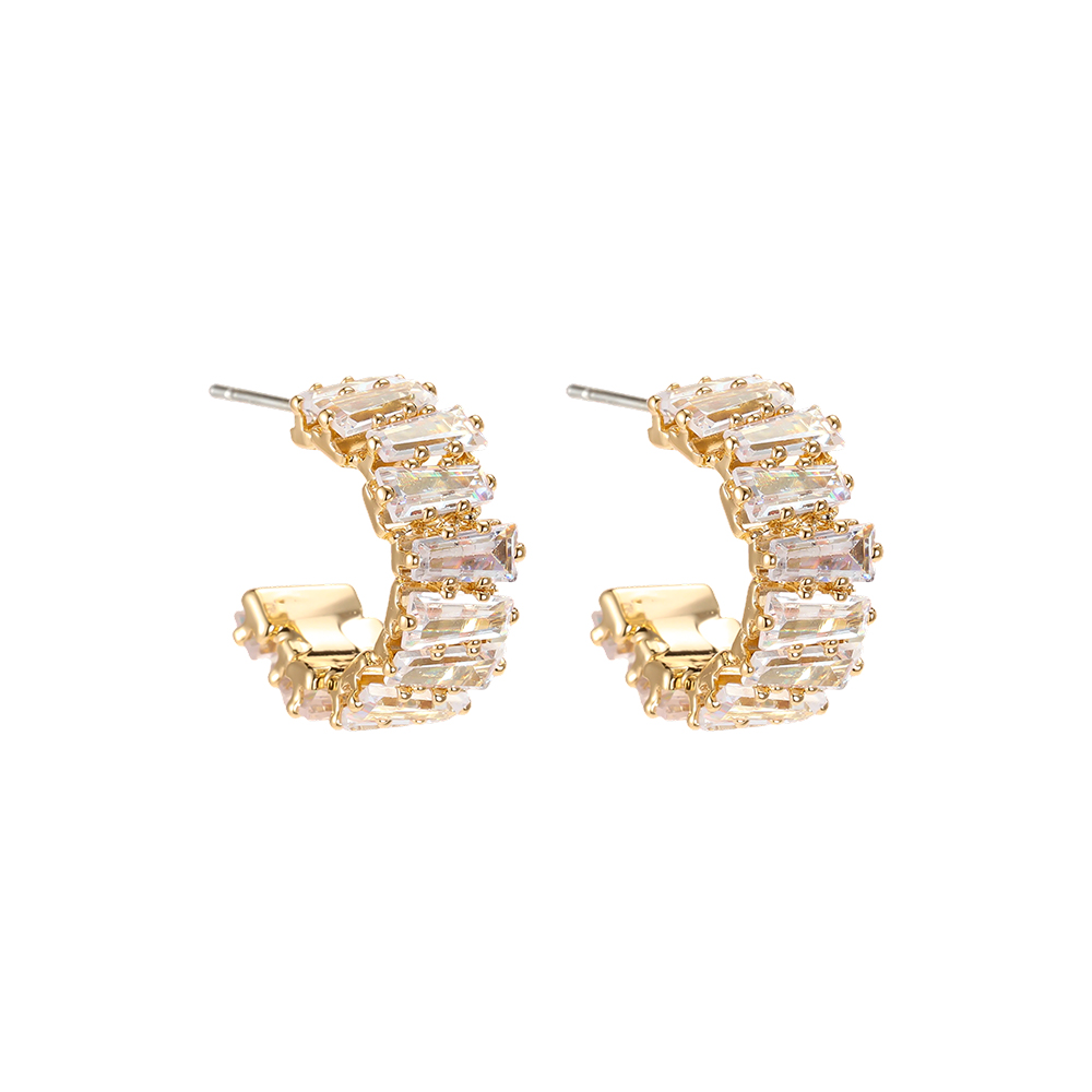 18mm gold-plated earrings with lots of sparkling cubic zirconia