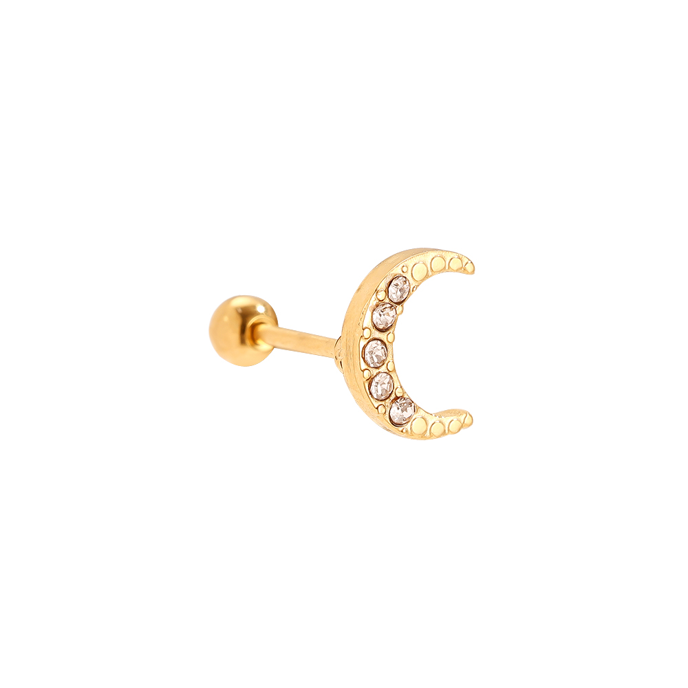 Stainless steel piercing 8mm Diamond Moon