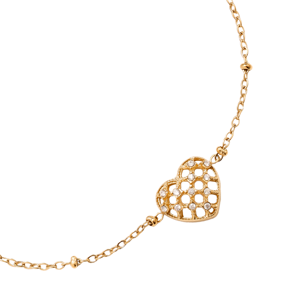 Stainless steel bracelet 17cm Pretty Diamond Heart
