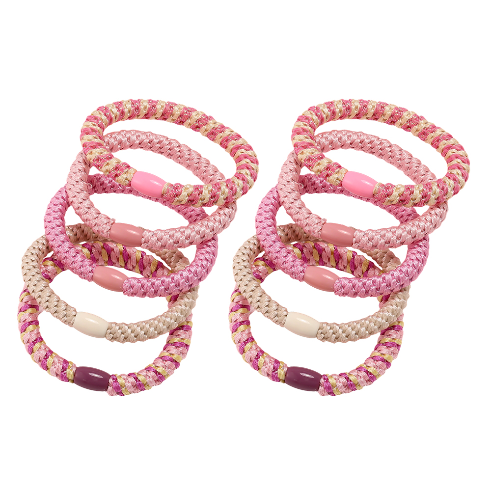 10 pcs. Pink rubber scrunchie set