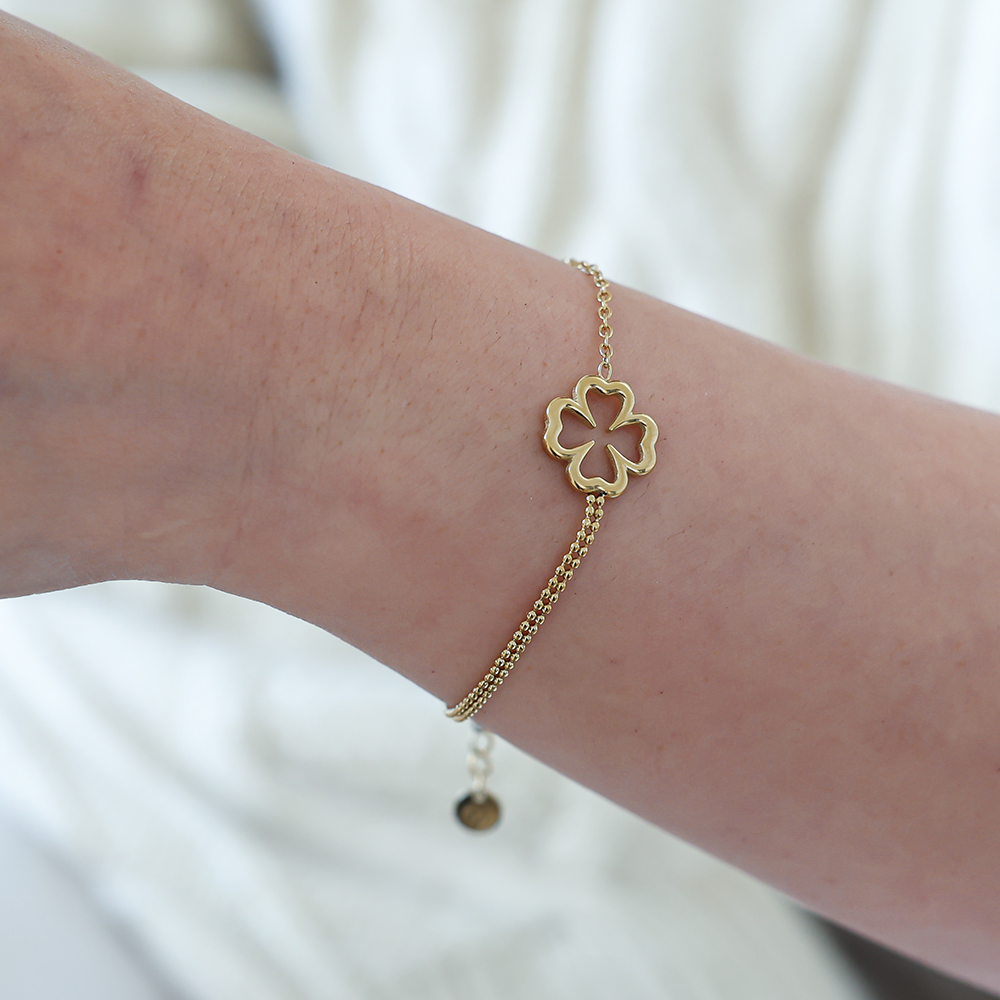 Stainless steel bracelet 16cm Plain flower