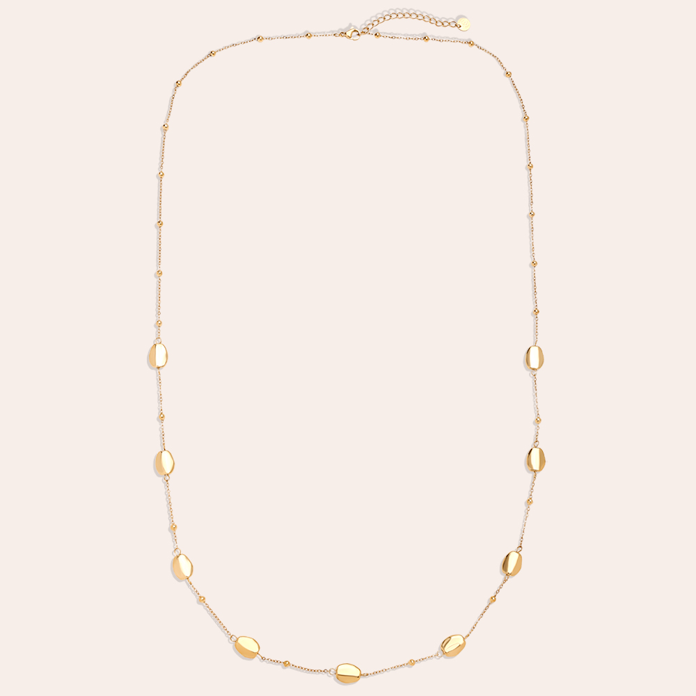 Stainless steel necklace 80cm Uneven Oval Chain